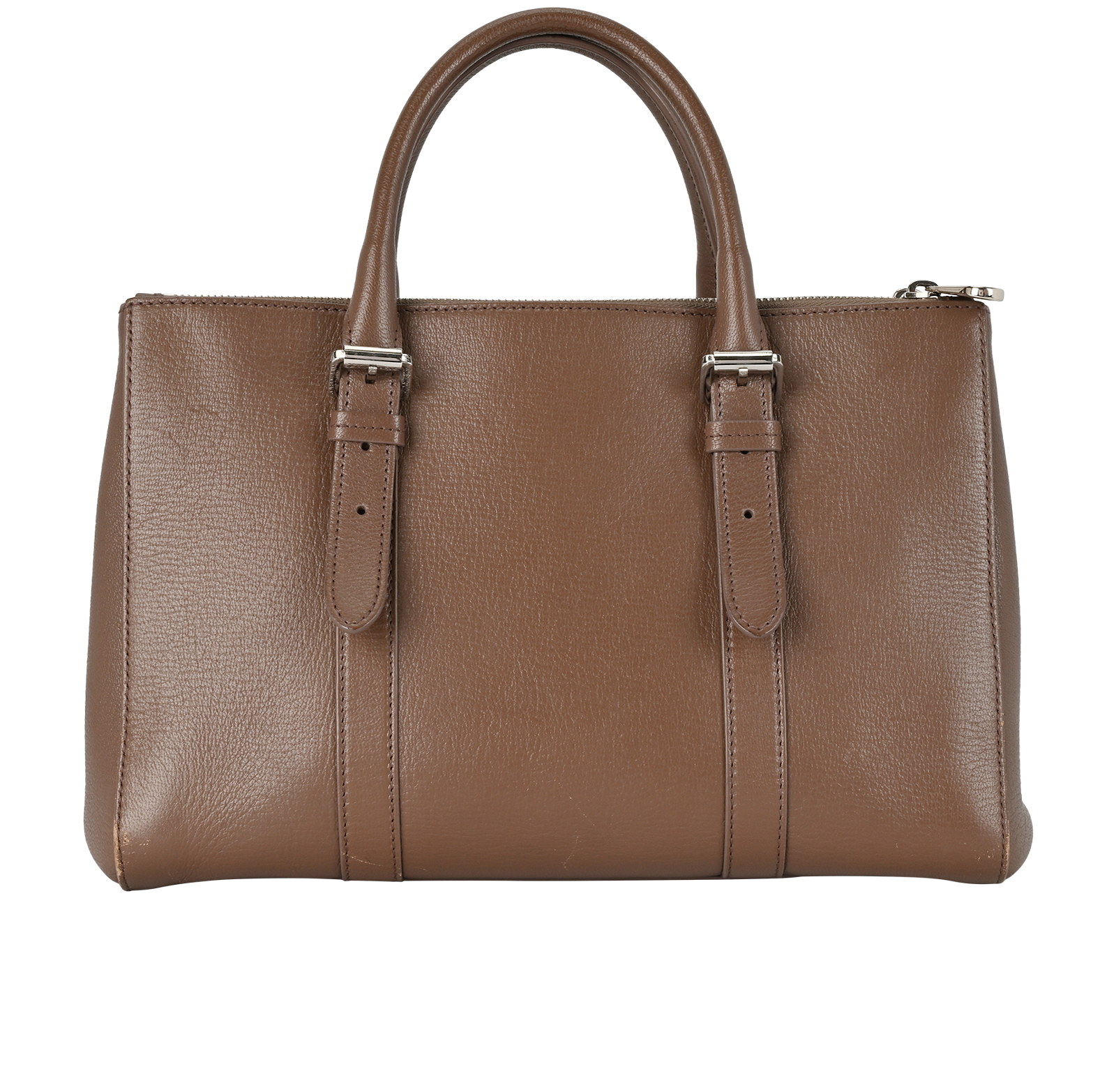 Double Zip Bayswater Tote, &pound;475, Handbags, Taupe, Leather, Back view